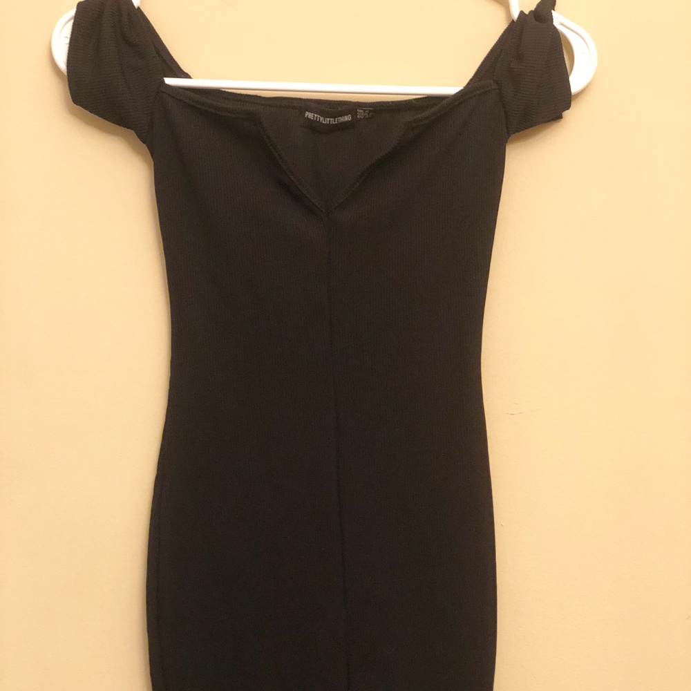 PLT Black Bodycon off shoulder dress